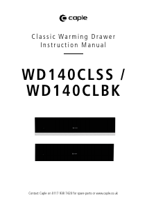 Manual Caple WD140CLBK Warming Drawer