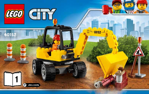 Käyttöohje Lego set 60152 City Kadunlakaisukone ja kaivinkoneella