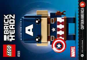 Käyttöohje Lego set 41589 Brickheadz Captain America