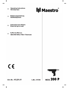 Kullanım kılavuzu Maestro MGG 200 P Tutkal tabancası