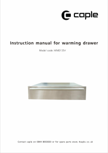 Manual Caple WMD1354 Warming Drawer