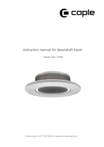 Manual Caple CE950 Cooker Hood