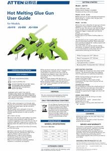 Manual Atten JQ-050 Glue Gun