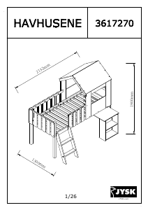 Mode d’emploi JYSK Havhusene Structure lit mezzanine