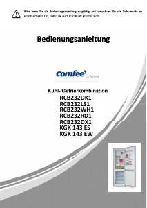 Bedienungsanleitung Comfee RCB232DK1 Kühl-gefrierkombination