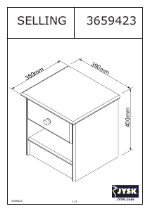 Mode d’emploi JYSK Selling Table de chevet