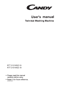 Manual Candy RTT 2151WSZ-19 Washing Machine