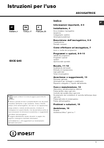 Manuale Indesit IDCE G45 B (EU) Asciugatrice