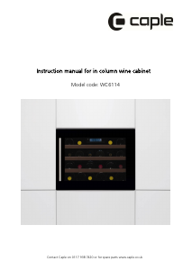 Manual Caple WC6114 Wine Cabinet