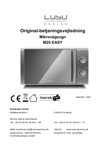 Bruksanvisning Caso M 20 Easy Mikrovågsugn