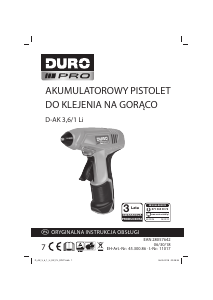 Instrukcja DURO D-AK 3.6/1 Li Pistolet klejowy