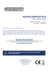 Manual Monzana DBHP001 Glue Gun