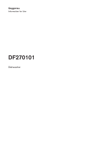 Manual Gaggenau DF270101 Dishwasher