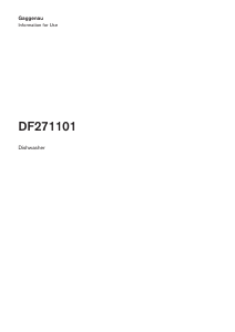 Manual Gaggenau DF271101 Dishwasher