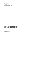 Manual Gaggenau DF480100F Dishwasher