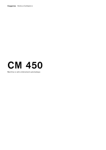 Mode d’emploi Gaggenau CM450110 Machine à expresso