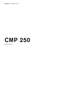 Bruksanvisning Gaggenau CMP250100 Espressomaskin