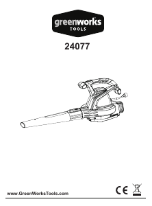 Manual Greenworks 24077 Leaf Blower