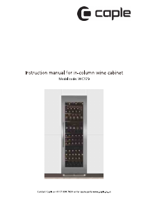 Manual Caple WC179 Wine Cabinet