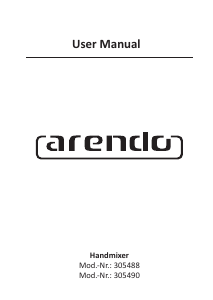 Manual Arendo 305488 Hand Mixer