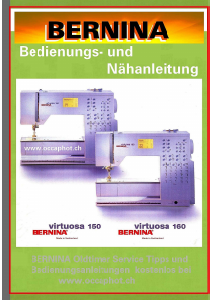 Bedienungsanleitung Bernina Virtuosa 150 Nähmaschine