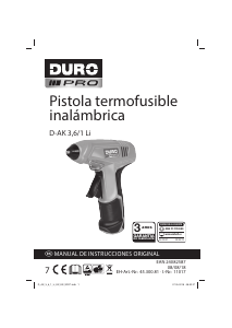 Manual de uso DURO D-AK 3.6/1 Li Pistola para pegar