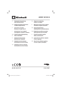 Manual de uso Einhell AXXIO 18/125 Q Amoladora angular