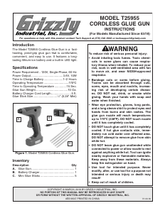 Manual Grizzly T25955 Glue Gun