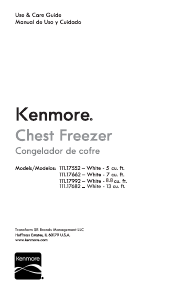 Manual de uso Kenmore 111.17682 Congelador