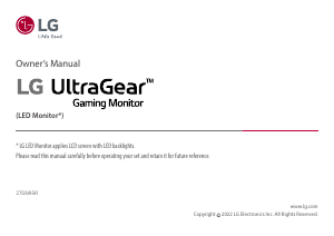 Manual LG 27GN95R-B UltraGear LED Monitor