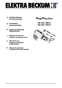 Manual de uso Elektra Beckum HD 210/840 D Limpiadora de alta presión