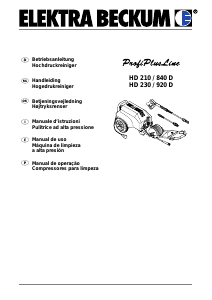 Manual Elektra Beckum HD 230/920 D Máquina de limpeza a alta pressão