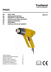 Handleiding Toolland PHG3 Heteluchtpistool