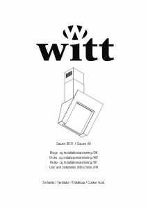 Bruksanvisning Witt Square 80 Kjøkkenvifte