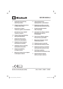 Instrukcja Einhell GE-CM 36/36 Li Kosiarka