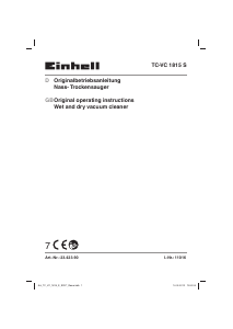 Bedienungsanleitung Einhell TC-VC 1815 S Staubsauger