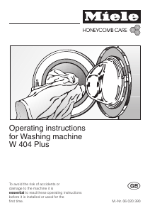 Manual Miele W 404 Plus Washing Machine