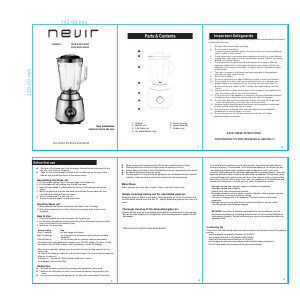 Manual de uso Nevir NVR-8415BVM Batidora