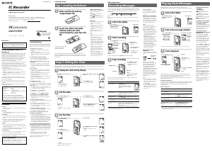 Manual Sony ICD-P27 Audio Recorder