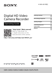 Manual Sony HDR-CX455 Camcorder