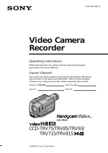 Manual Sony CCD-TRV815 Camcorder