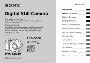 Manual Sony MVC-CD350 Digital Camera