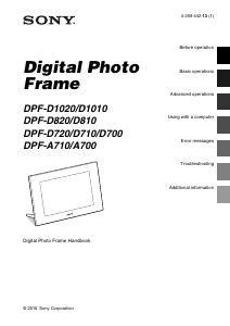 Manual Sony DPF-D700 Digital Photo Frame