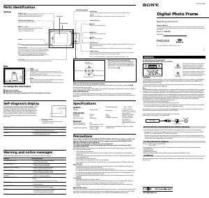Manual Sony PHD-A55 Digital Photo Frame