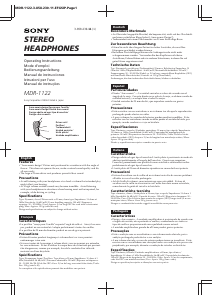 Bedienungsanleitung Sony MDR-1122 Kopfhörer