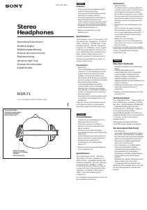 Manual Sony MDR-F1 Headphone