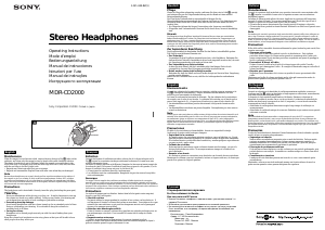 Manuale Sony MDR-CD2000 Cuffie