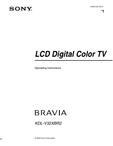 Handleiding Sony Bravia KDL-V32XBR2 LCD televisie