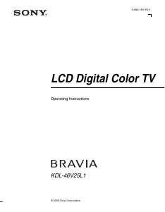 Manual Sony Bravia KDL-46V25L1 LCD Television