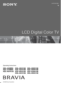 Manual Sony Bravia KDL-40W4100 LCD Television